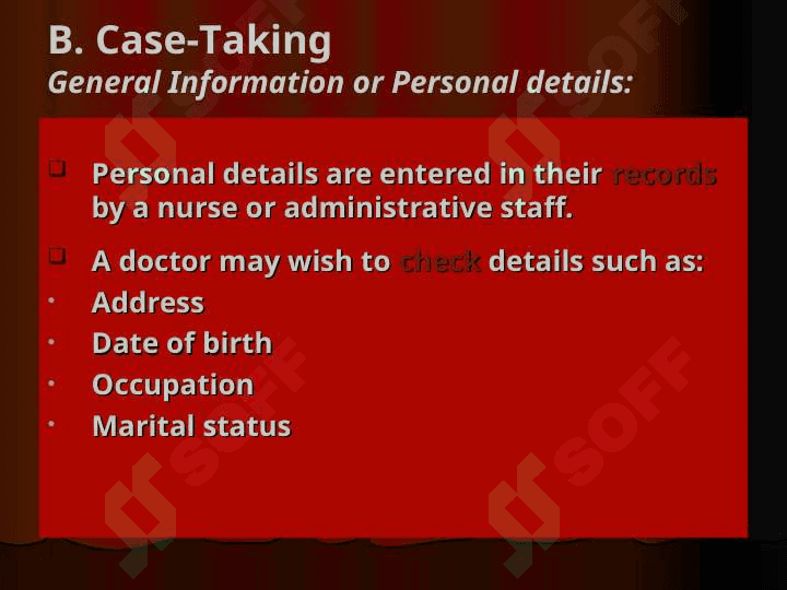 Taking a full case history 2