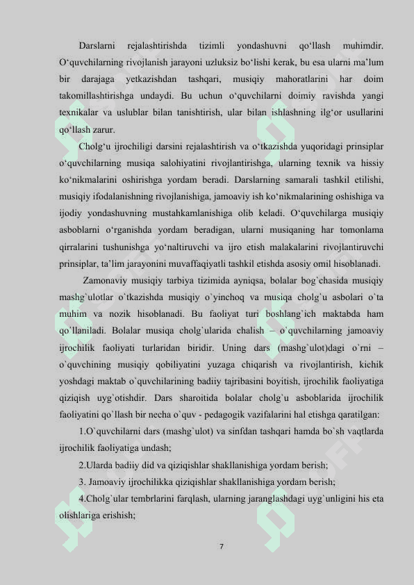 Darsda cholg‘u ijrochiligi faoliyatini tashkil etish yoʻllari 7