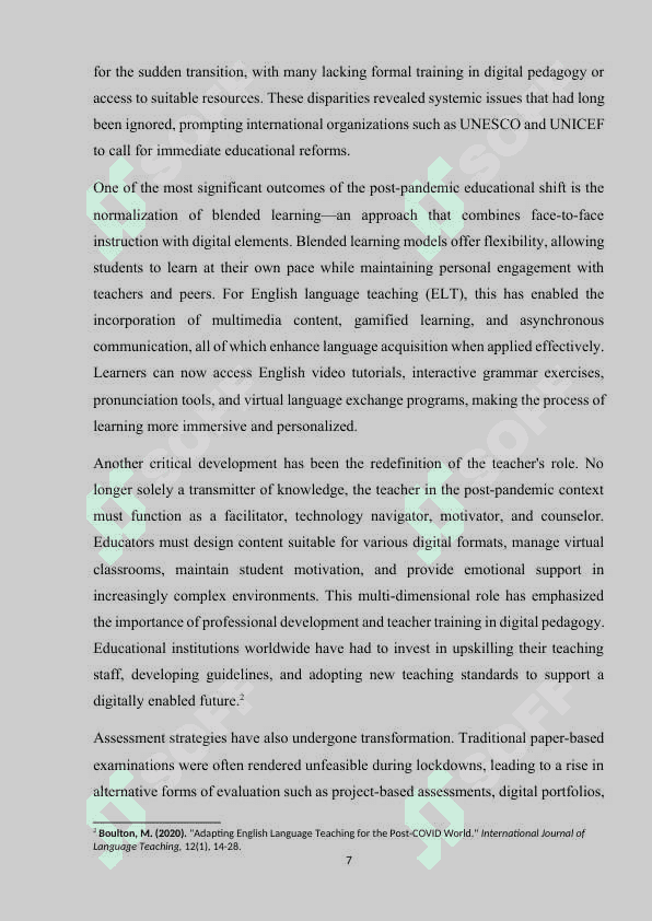 The Impact of Post-Pandemic Education on English Teaching Strategies 7