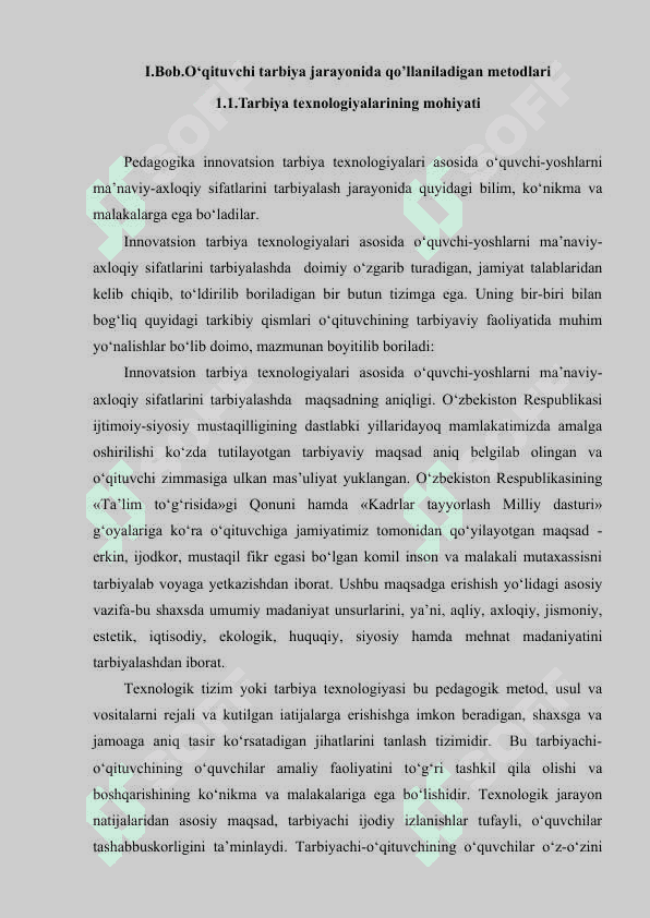 Innovatsion tarbiya texnologiyalarining tarbiyalanuvchilarning axloqiy fazilatlarini shakllantirishdagi ahamiyati 4