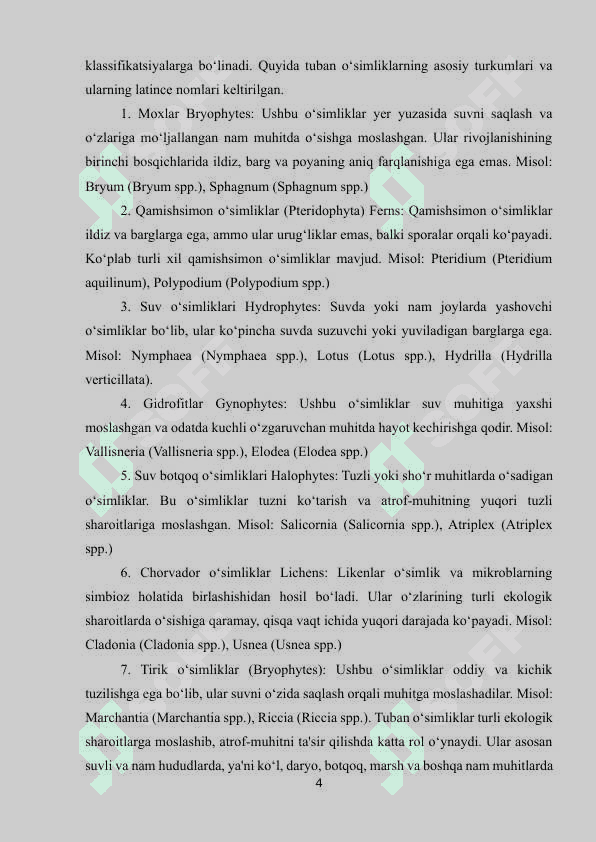 Tuban o`simliklar va ularning ahamiyati 4
