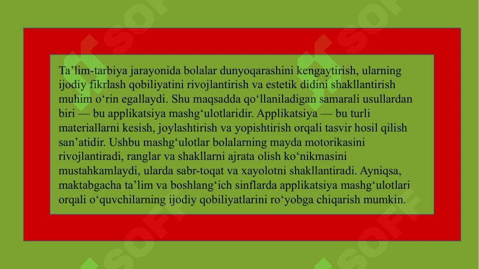 Applikatsiya mashgʻulotlari slayd 3