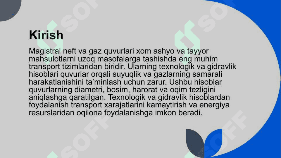 Magistral neft va gaz quvurlarining texnologik hisoblari 3