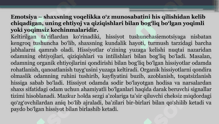 SHAXSNING HISSIY VA IRODAVIY SOHASI 6