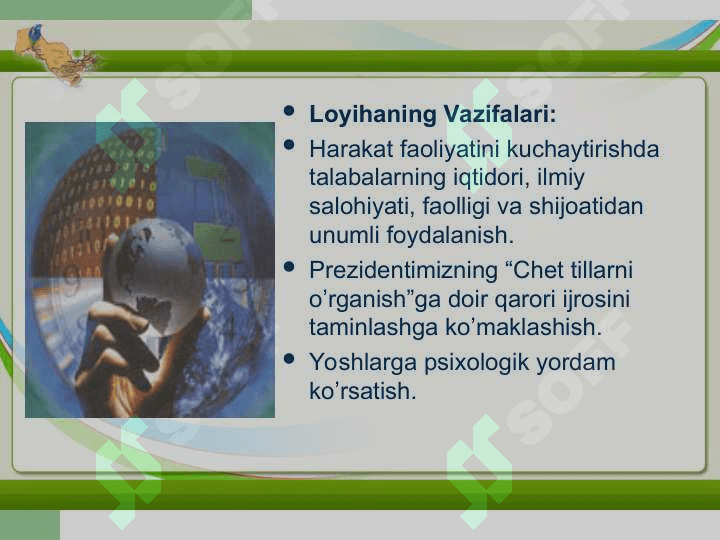 Loyihaning yoshlarga ahamiyati 4