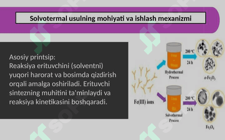 Nano texnologiyalarni Solvotermal usulda olish 4