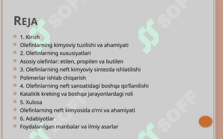 Olefin uglevodorodlarning neft kimyoviy sintezda ishlatilishi 2
