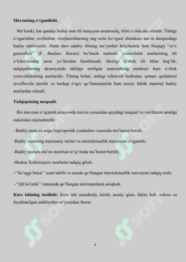 Kurs ishi Shukur Xolmirzayev asarlarida intermatn 4