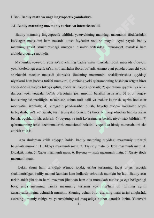 Kurs ishi Shukur Xolmirzayev asarlarida intermatn 5