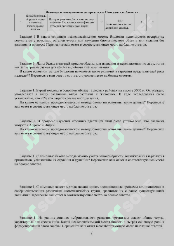 11 класс Биология 2025 8