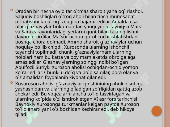 Saljuqiylar shajarasini tuzish 7