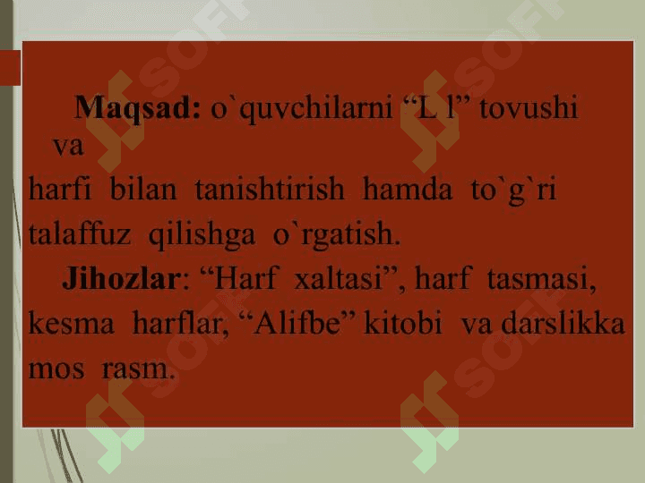 ”L l” tovushi va harfi. 5