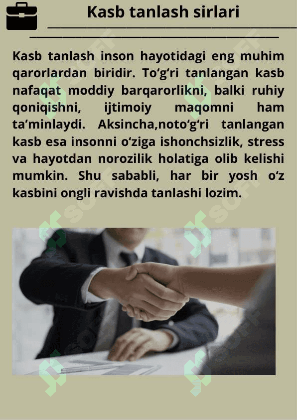 Kasb tanlash sirlari 3