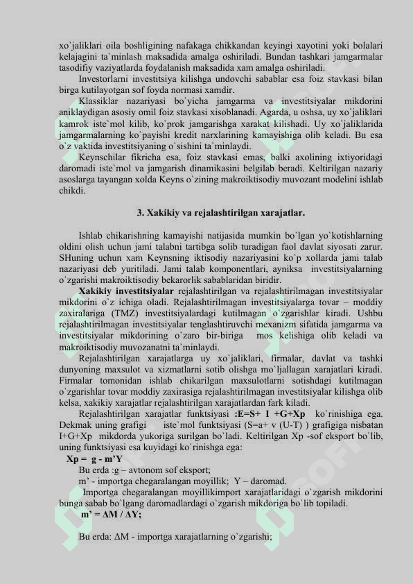 Keynsning makroiqtisodiy muvozanat modeli 4