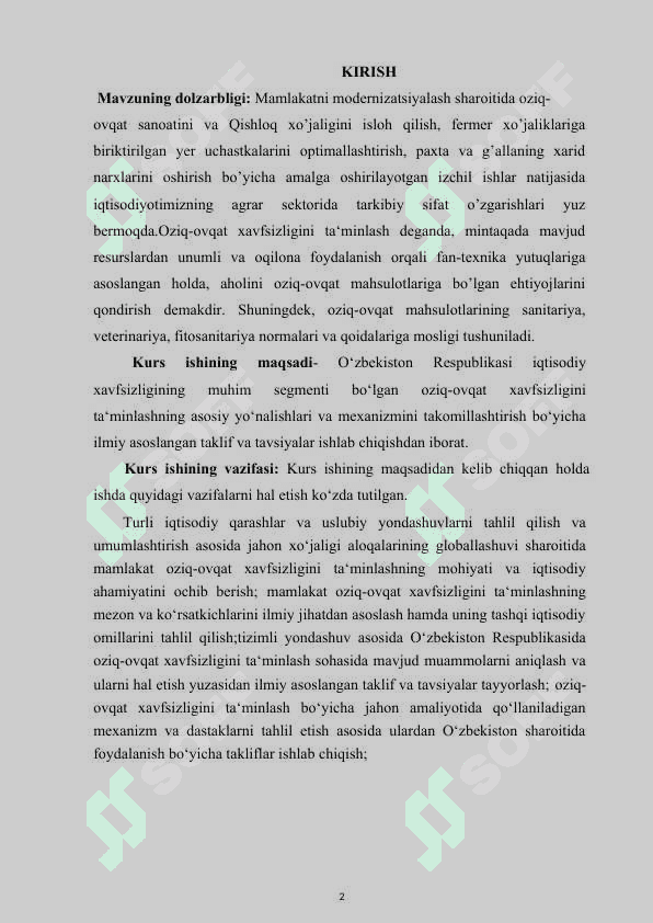 O'zbekistonda oziq-ovqat bozori va uni barqarorlashtirish choralari 2
