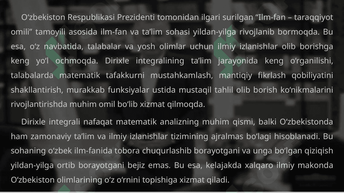 Dirixle Integrali 7