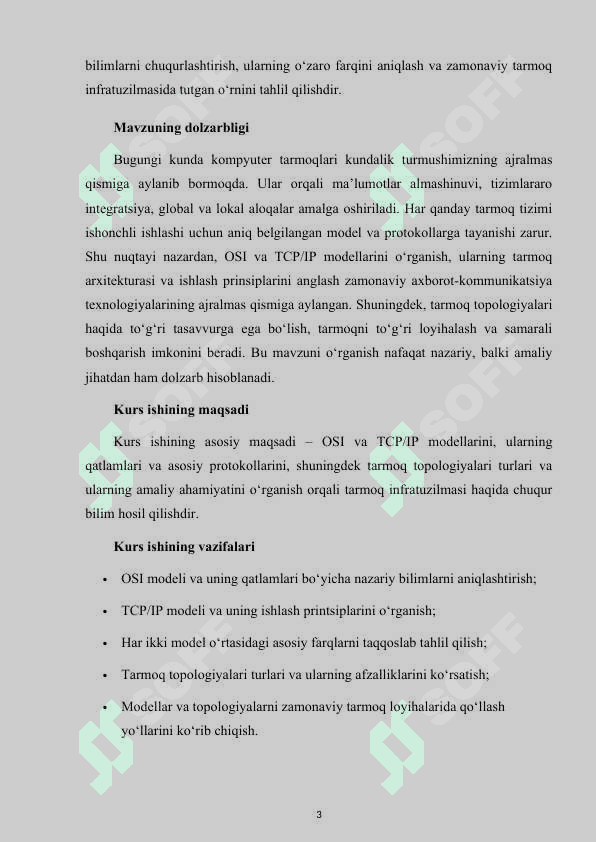 Osi modeli. Osi pog’onasi, vazifalari, asosiy protokollari 3