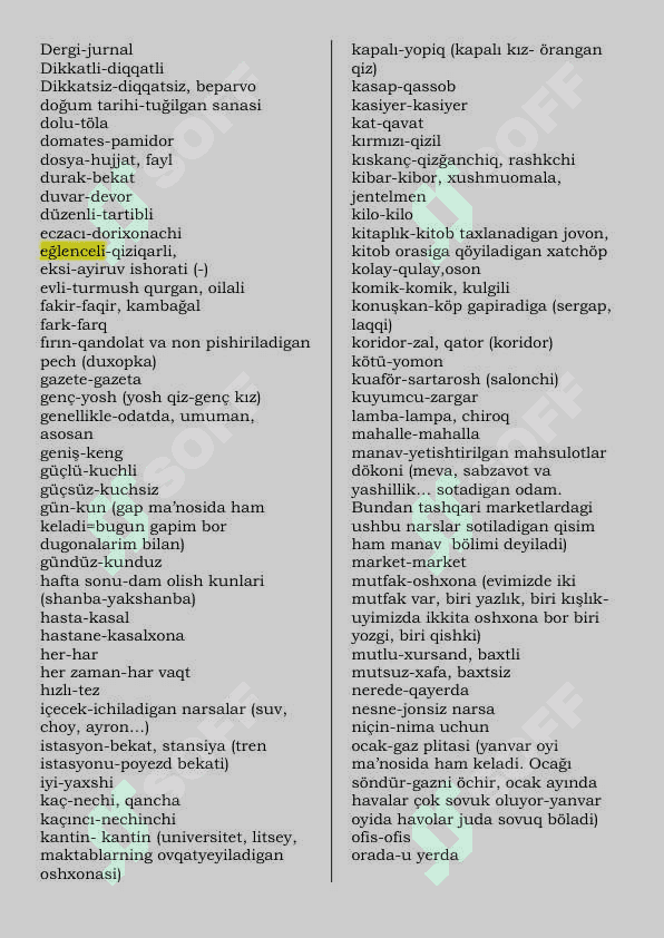 Turk tilidan A1 C1 to`liq lug`at 5