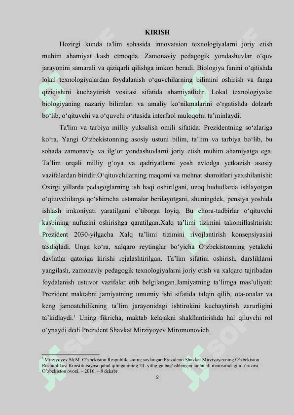 Kurs ishi Biologiyani o‘qitishda didaktik o‘yin   texnologiyalarining Konferensiya va Matbuot   konferensiya metodlaridan foydalanish 2