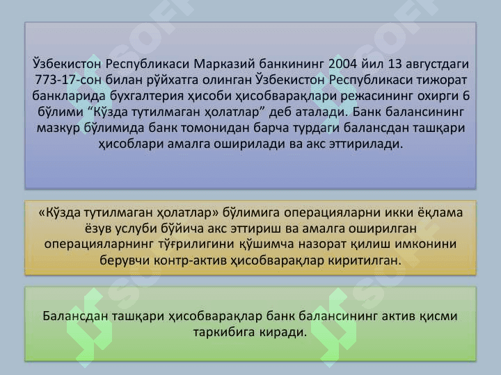 Banklarda balansdan tashqari  operasiyalar hisobi 3