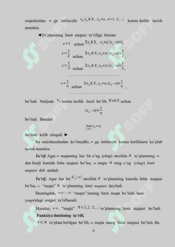 Funksiya limiti haqida 6