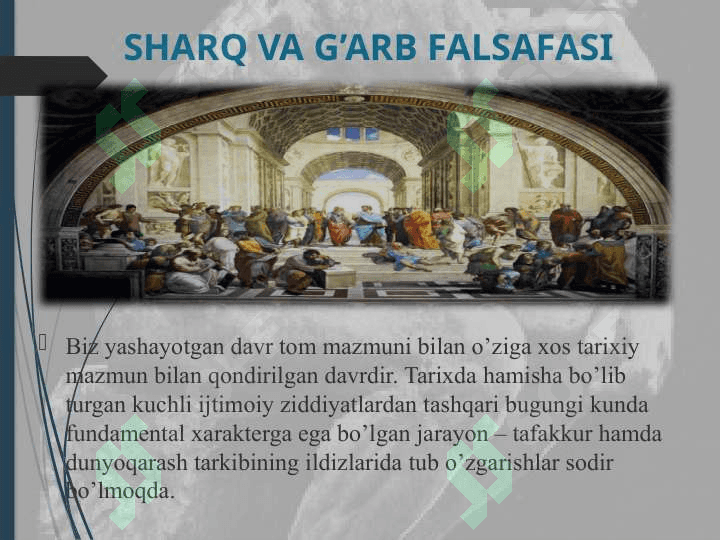 Falsafaning mohiyatiga oid Sharq va G‘arb mutafakkirlari ta’riflarini tasniflash 2