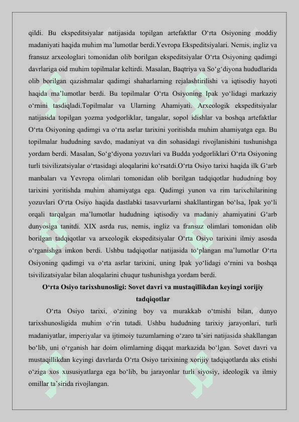 Xorij tarixshunosligida O‘rtа Оsiyo tаrixining o‘rganilishi 6