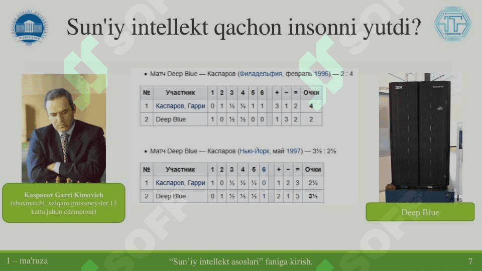 Sun'iy intellekt asoslari. Sun'iy intellektga kirish 8