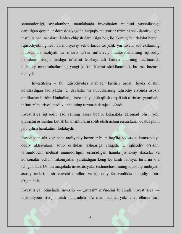 Hududlar investitsiya jozibadorligi oshirish istiqbollari. 4
