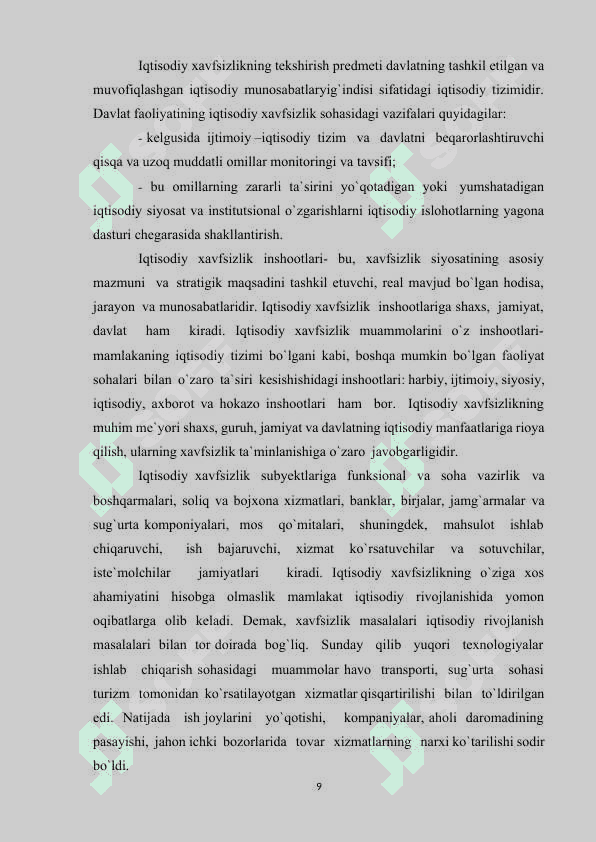 Mamlakat iqtisodiyo xavfsizligini taʼminlashning ustuvor yoʻnalishlari 7