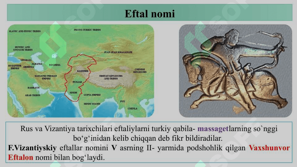 Eftaliylar davlatining vujudga kelishi. ЕftаIiуlаr davrida ijtimoiy-iqtisodiy va madaniy hayot. Тurk xoqonligi. Xoqonlik davrida о'rtа Osiyo xalqlarining iqtisodiy va madaniy hayoti 5