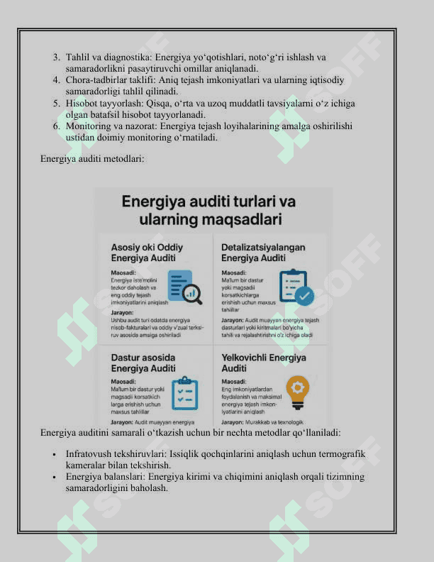 Energiya auditini maqsadlari va dastur faoliyatining energiya samaradorligini baholash 5
