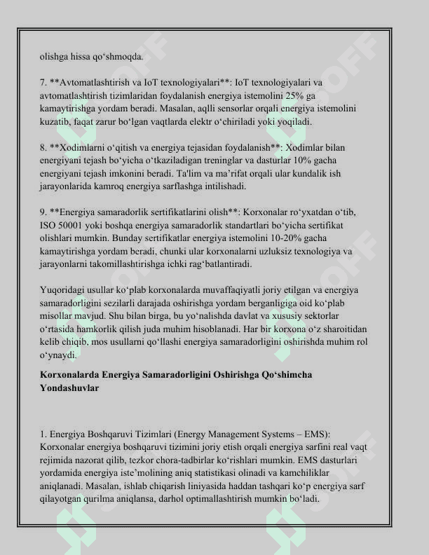 Energiya auditini maqsadlari va dastur faoliyatining energiya samaradorligini baholash 8
