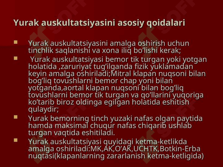 Yurak auskultatsiyasi 2
