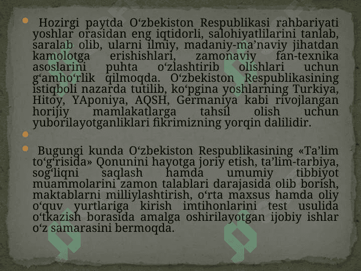 TARBIYA JARAYONINING MOHIYATI , MAZMUNI, TARBIYA TAMOYILLARI VA METODLARI 8