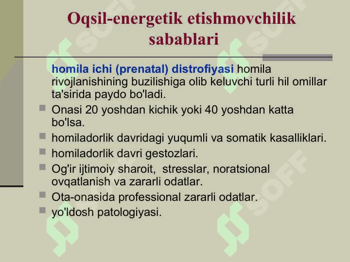 Оvqatlanishning surunkali buzilishi 5