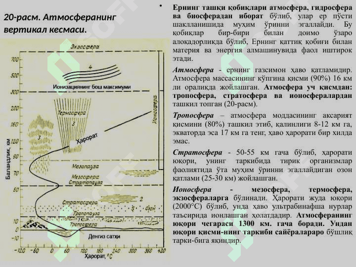 ЕР ПЎСТИНИНГ ТУЗИЛИШИ, ГЕОСФЕРАЛАР, ЕРНИНГ КИМЁВИЙ ТАРКИБИ 5