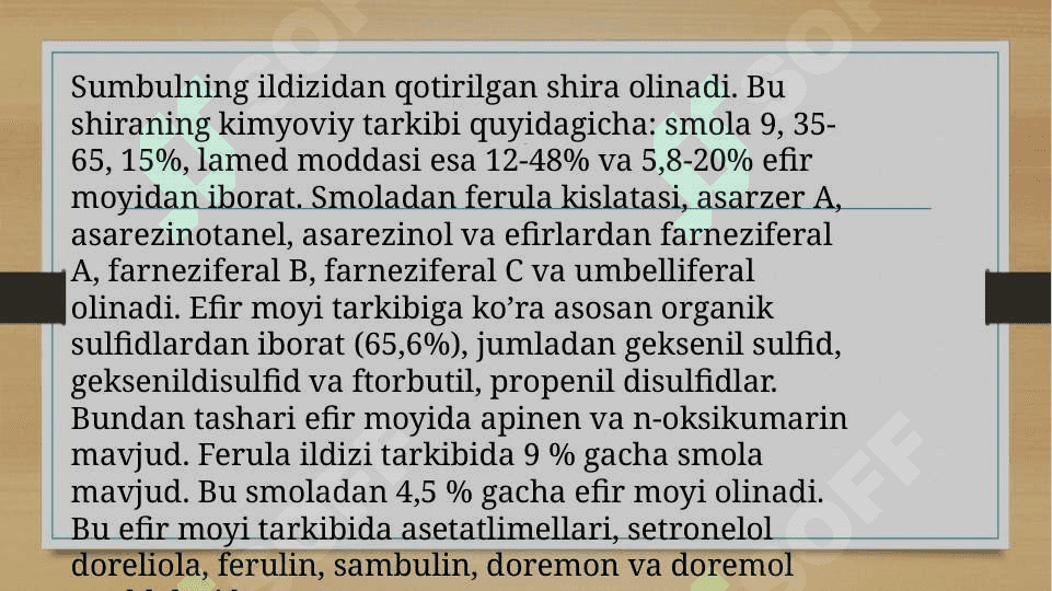 Mavzu: Kovrak(Ferula L.) turkumi turlarini o’rganish tarixi , sistematikasi, ekologiyasi va xo’jalikdagi ahamiyati 8