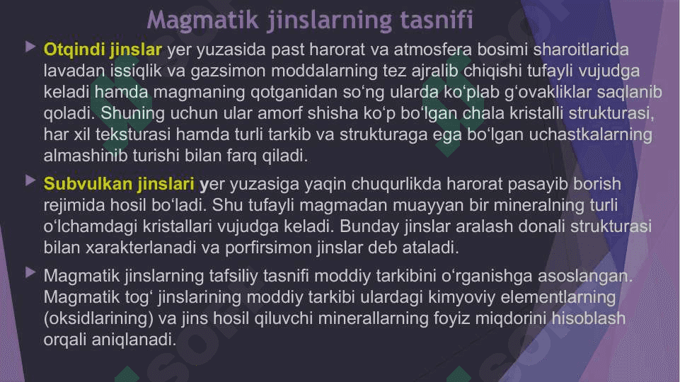Magmatik tog jinslari 5