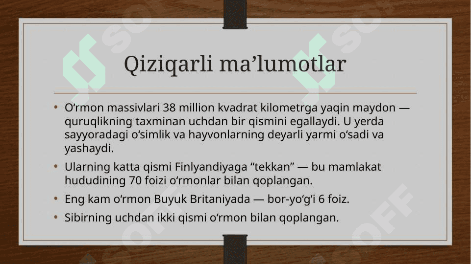 O’rmon va havoning tarkibi 6