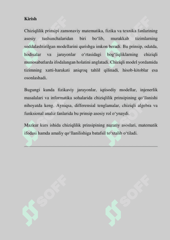 chiziqlilik prinsipi 2