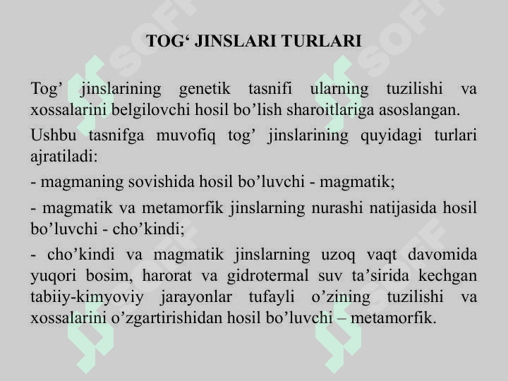 TOG‘ JINSLARI TURLARI 4