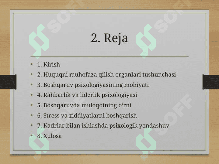 HUQUQNI MUHOFAZA QILISH ORGANIDA BOSHQARUV PSIXOLOGIYASI 2