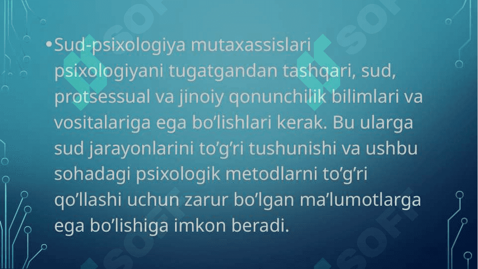 Sud muhokamasining psixologik asoslari. Sudya, davlat prokurori va advokatning kasbiy – psixologik xususiyatlari 4