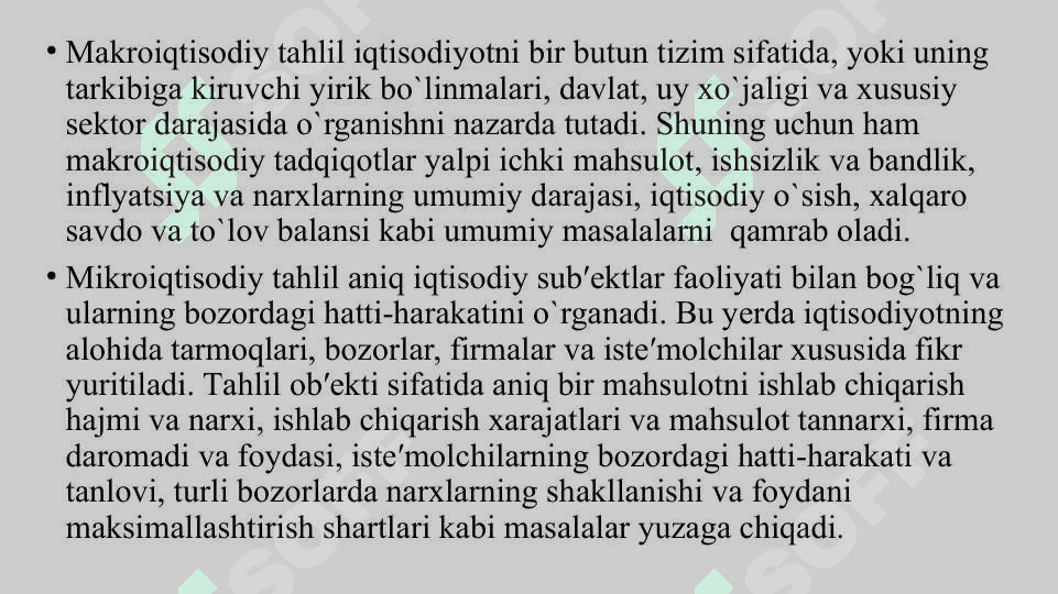 Mikroiqtisodiyot fanining predmeti, maqsadi va vazifalari Mikroiqtisodiyotning asosiy kategoriyalari  talab va taklif 4