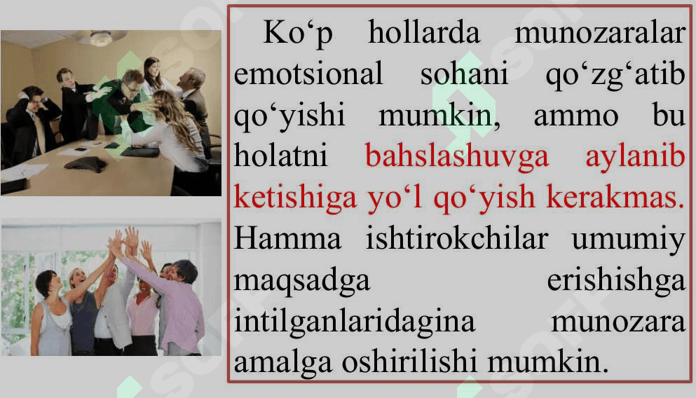SOTSIAL PSIXOLOGIK TRENINGLARDA BAHS-MUNOZARA USULI 7
