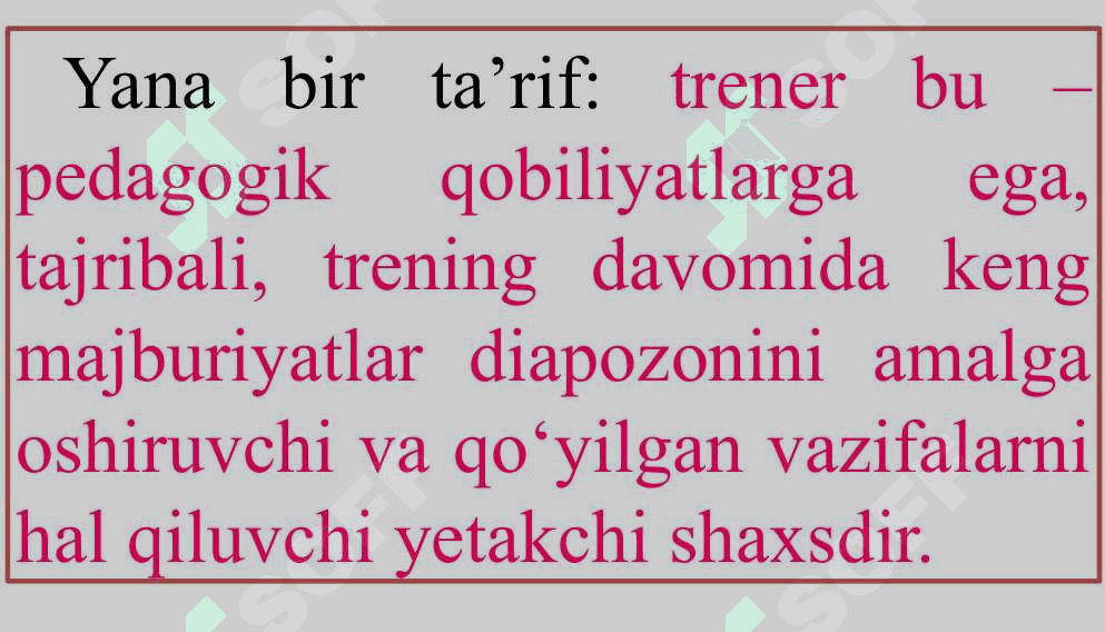 TRENERNING MALAKALARI, SHAXSI VA KVALIFIKASIYASI 6