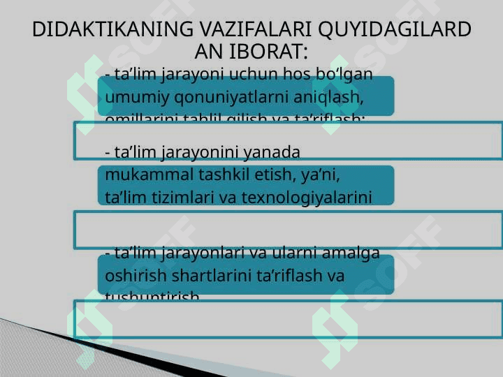 Ta’lim nazariyasi (didaktika) pedagogika fanining muhim tarkibiy qismi sifatida. 6