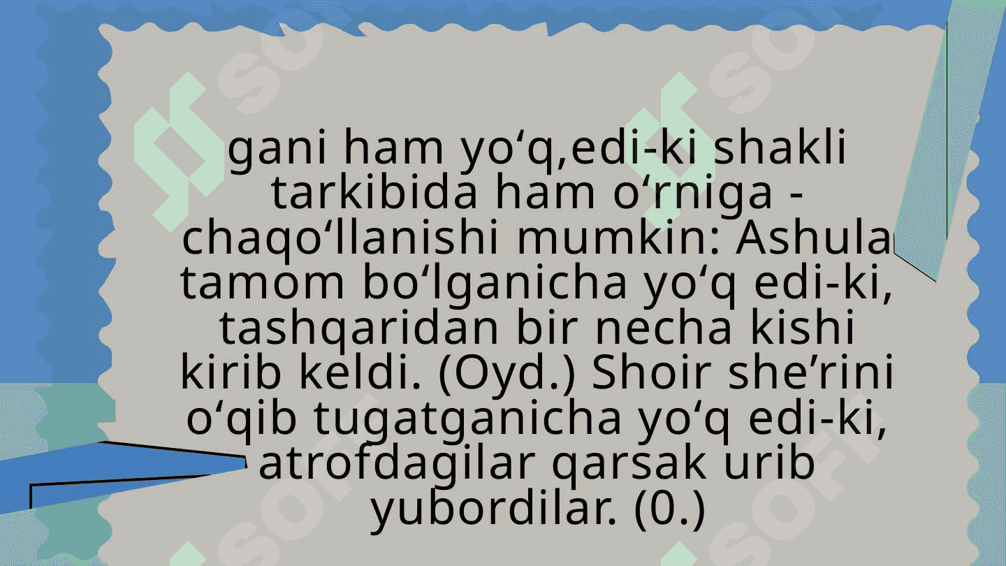 Hol ergash gapli qoʻshma gaplar. Payt, oʻrin, sabab ergash gapli qoʻshma gaplar. 8