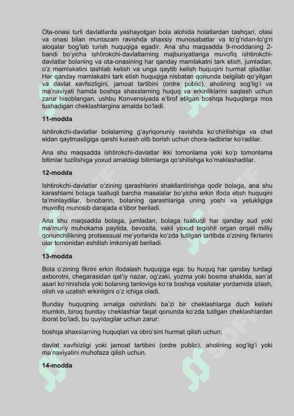 BOLA HUQUQLARI TO‘G‘RISIDAGI KONVENSIYA 5